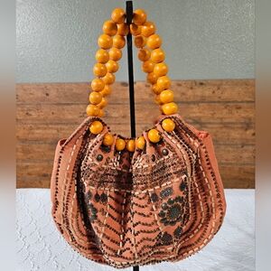 Indeed Orange Beaded Women's Bag